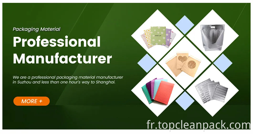 Enveloppe de courrier rembourré en plastique en plastique personnalisé Poly Bubble Mailer Strong Adhesive Imperproofroproofproofproof Express Express Packaging Sac